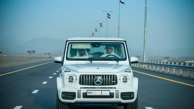 Sheikh Mohammed bin Rashid, Vice President and Prime Minister of the UAE, together with Sheikh Mansour bin Zayed, Deputy Prime Minister and Minister of Presidential Affairs, inaugurate the infrastructure projects.