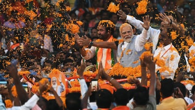 Indian Prime Minister Narendra Modi's popularity remains stratospheric a decade since he first swept to power. AFP