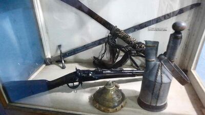 Swords and a gun on display at the palace of Sultan Ali Dinar. He was the last of the Keira dynasty of sultans to rule the region as absolute monarchs, controlling their subjects and raising tribute through the feudal system.