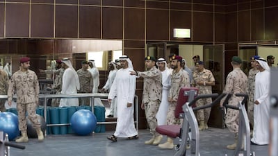 Sheikh Mohammed bin Zayed, Crown Prince of Abu Dhabi and Deputy Supreme Commander of the Armed Forces, opened the Seih Hafair Camp National Service School of the Presidential Guard on Wednesday. Ryan Carter / Crown Prince Court - Abu Dhabi