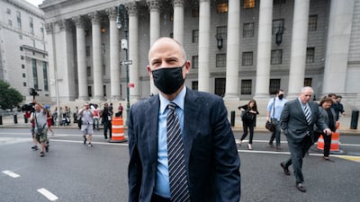 Michael Avenatti departs a scheduled sentencing at Manhattan federal court, on July 8, 2021, in New York. AP