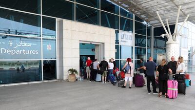 British tourists, flying with Thomas Cook, queue at the Enfidha International airport, Tunisia. EPA