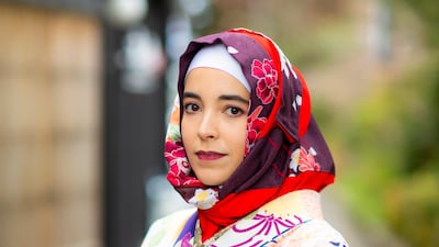 Over 20 designs of wagama hijab can now be rented to pair with traditional Japanese kimonos in Kyoto. Courtesy Yumeyakata