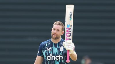 Dawid Malan of England reaches his century. Getty Images
