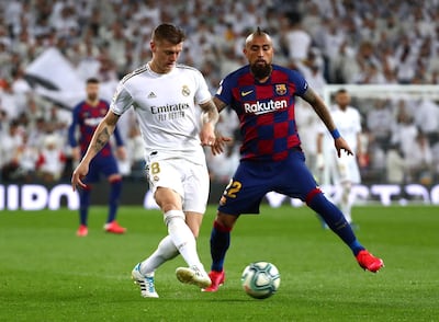 Real Madrid's Toni Kroos, left, played a key role in the 2-0 clasico victory pver Barcelona on Sunday. Reuters