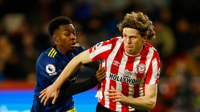 Mads Bech Sorensen - 6: Had shot on the spin narrowly deflected into side netting as Brentford piled on early pressure. Desperate sliding challenge too late to stop Rashford scoring third. Wound-up for numerous long throws into United’s box that didn’t really come off until five minutes from time when one led to Toney’s goal. Reuters