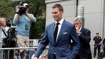 New England Patriots quarterback Tom Brady leaves federal court, in New York. A federal appeals court has ruled, Monday, April 25, 2016. AP Photo