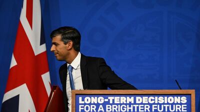 Britain's Prime Minister Rishi Sunak will speak at the conference. AP