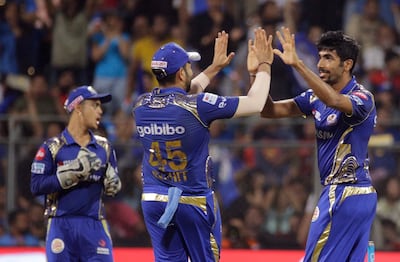 Mumbai Indians' Jasprit Bumrah, right, is one of India's best fast bowlers at the moment. Rafiq Maqbool / AP Photo