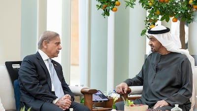 Sheikh Mohamed and Shehbaz Sharif discussed opportunities to enhance bilateral co-operation in a host of economic sectors