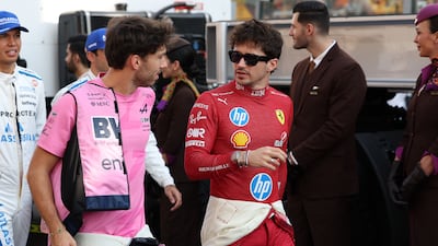 Alpine driver Pierre Gasly and Ferrari driver Charles Leclerc