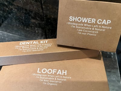 Al Raha Suite amenities also included shaving and vanity kits. Nicola Leech / The National