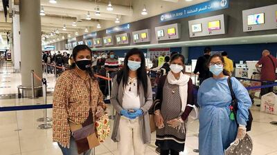 Dhanashree Patil with pregnant women on a private flight she helped organise to help workers and families return to India last year. Courtesy: Dhanashree Patil