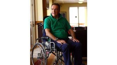 Although told he would never walk again after being paralysed playing rugby, Trevor Stott-Briggs is determined to prove doctors wrong and walk on to a rugby field once more. Satish Kumar / The National