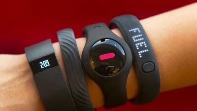 Sales of fitness trackers will surge this year. Below, data from a device displayed on a smartphone. Richard Drew / AP