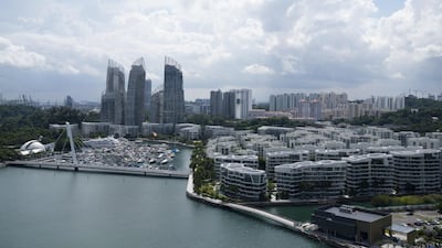 Commercial and residential buildings in Singapore, which is the third-most expensive city in which to rent prime property, according to Knight Frank. A $10,000 per month rental cheque buys 2,591 sq ft. Bloomberg