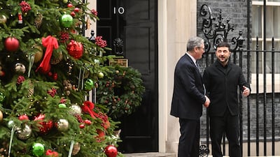 Mr Starmer welcomes Mr Zelenskyy. Getty Images