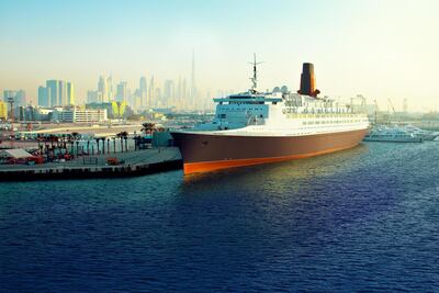 Queen Elizabeth 2 at Port Rashid. Courtesy QE2
