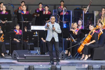 A R Rahman says the Firdaus Orchestra is a 'collective statement' challenging stereotypes. Photo: Expo 2020 Dubai