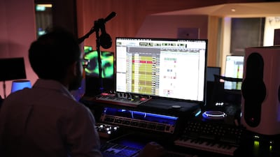 The control room is equipped with precision instruments to monitor sound quality in any room. Pawan Singh / The National