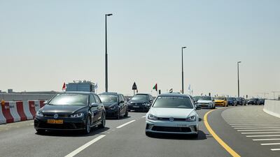 The cars paraded through Dubai to the Autodrome. Volkswagen