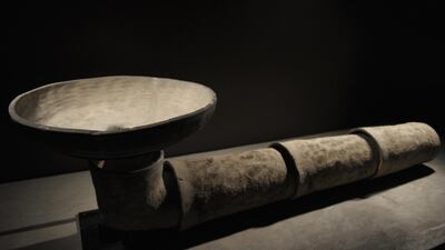 Ancient Chinese artifacts on display at the Terracotta Warriors exhibition at Discovery Times Square in New York City. AFP