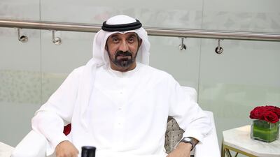 Sheikh Ahmed bin Saeed, chairman and chief executive of Emirates, speaks during a media roundtable at the Arabian Travel Market in Dubai. Pawan Singh / The National.