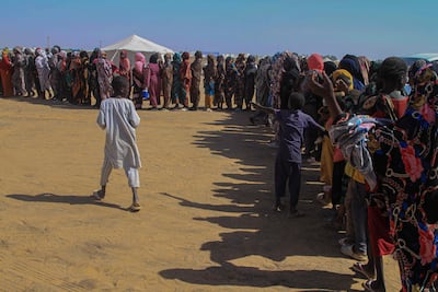 Sudanese women who fled El Fasher at the Al Afad camp in Al Dabba, northern Sudan. AFP