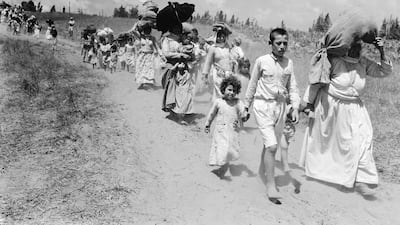 Palestinians displaced by the 1948 Arab-Israeli war. Most world powers consider Israel's settlements, on land it captured in the 1967 war, illegal. Bettmann via Getty