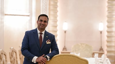 Aariff Nazeem, operations manager at Emirates Palace Mandarin Oriental, ensures a royal welcome for guests. Khushnum Bhandari / The National