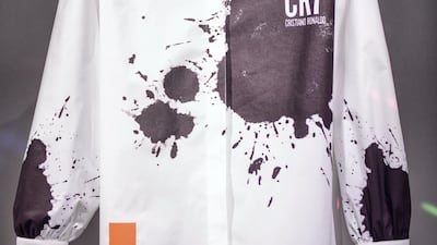 One of the unique shirts created for “Tribute to the Karl Lagerfeld: The White Shirt Project”. Getty