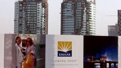 Dubai, January 16, 2011 - Buildings under construction at the Fountain Views, an Emaar project in downtown Dubai January 16, 2010. (Jeff Topping/The National) STOCK