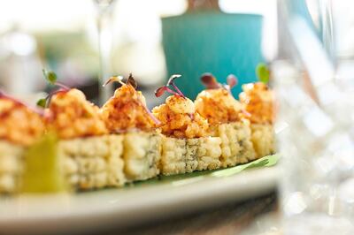 Find a sushi counter at the six-month Siddharta Lounge by Buddha-Bar pop-up at Waldorf Astoria Ras Al Khaimah. Courtesy Waldorf Astoria