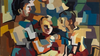 Hafidh Aldroubi painted ‘Family 2’ in 1962, Courtesy Carlos Azevedo