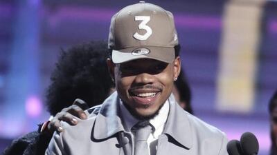 Chance The Rapper accepts the award for best rap album for Coloring Book. Matt Sayles / Invision / AP