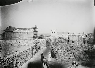 A street view in Bahrain by Hermann Burchardt from 1903. DCT Abu Dhabi