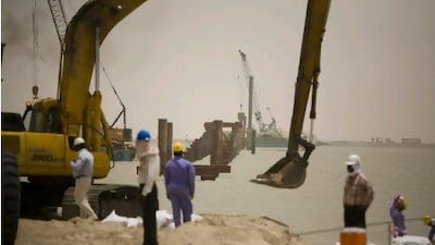Boubyan Island, the largest island in Kuwait, where a commercial seaport is currently being built, to the dismay of many Iraqis. Andrew Henderson / The National