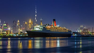 The 'QE2' is docked permanently at Dubai’s Mina Rashid. Courtesy QE2