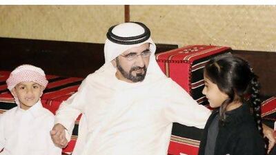Sheikh Mohammed bin Rashid, Vice President of the UAE and Ruler of Dubai, made a group of Emirati orphans part of his accession celebration.