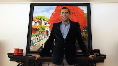 The Indian author Chetan Bhagat at his home in Mumbai. Indranil Mukherjee / AFP
