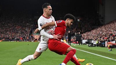 The main threat in the first half as Liverpool struggled to get out of first gear. Brushed off Amrabat as he burst forward in the second half, with the United player picking up an early booking. AFP