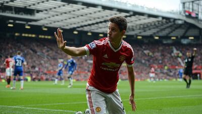 Manchester United's Ander Herrera shown during the team's Premier League win against Everton on Sunday. Oli Scarff / AFP / April 3, 2016
