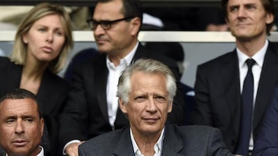 Alexandre Djouhri, left, seen with France's former prime minister Dominique de Villepin, centre. AFP/FRANCK FIFE