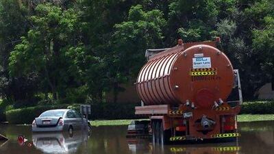 A burst water main caused heavy flooding in the Ibn Battuta Mall and Jebel Ali Gardens area. Satish Kumar / The National