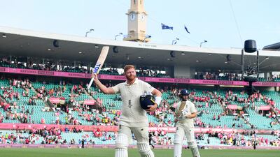 Jonny Bairstow of England gestures as he leaves the field at stumps after bringing up his century on Day 3 of the fourth Ashes Test at the Sydney Cricket Ground. EPA