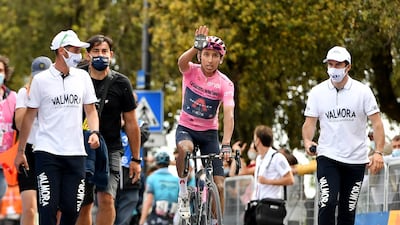 Colombian rider and race leader Egan Bernal after finishing Stage 11.