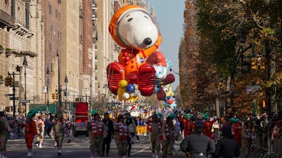 Astronaut Snoopy, the longest-running giant character balloon, in the Macy's Parade. EPA
