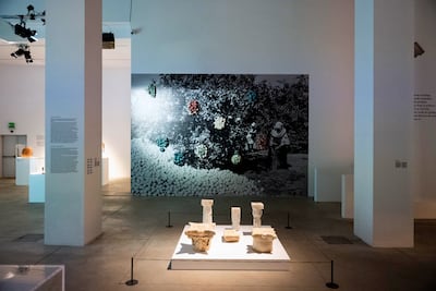 The exhibition in Turin includes ancient artefacts found in Gaza and new work from artists across the Levant. Photo: Fondazione Merz
