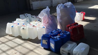 Jery cans for storing fuel for the boats were seized in the raids. Photo: Europol