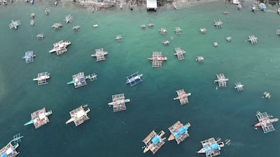 A drone view shows fishing vessels docked in Subic Bay, Zambales province, Philippines. As the Philippines marks the 10th anniversary of the July 12, 2016, international arbitral ruling that invalidated China's expansive claims in the South China Sea. Reuters